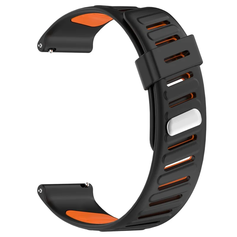 KALEBOL Para Huawei Watch GT 5 46mm Correa de Reloj de Silicona de 22mm Diseño de Espiga Doble Color - Negro+Naranja