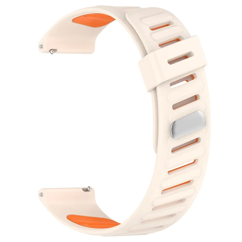 KALEBOL For Huawei Watch GT 5 46mm Silicone Watch Band 22mm Twill Design Dual-Color Strap - Starlight+Orange