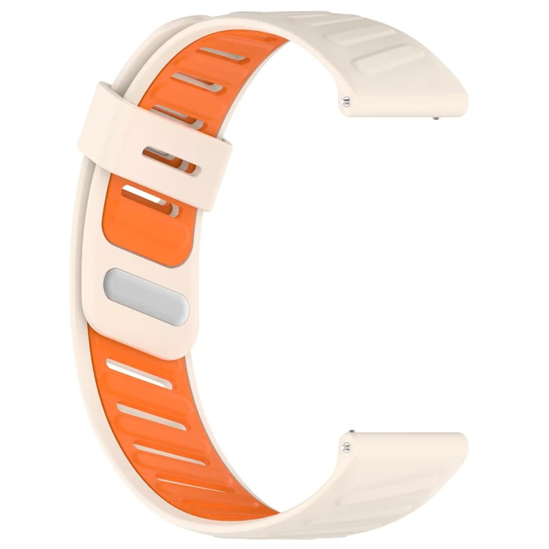 KALEBOL For Huawei Watch GT 5 46mm Silicone Watch Band 22mm Twill Design Dual-Color Strap - Starlight+Orange