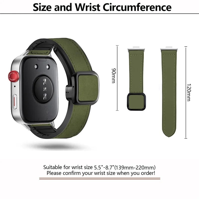 KALEBOL Wrist Band for Huawei Watch Fit 4 Pro / Fit 4 / Fit 3 Leather Coated Silicone Watch Strap with Magnetic Buckle - Tan