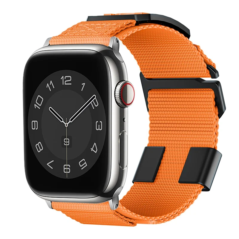 KALEBOL Correa de muñeca para Apple Watch Series 10 Ultra 9 8 7 SE 6 5 4 3 2 1 46mm 49mm 45mm 44mm 42mm Correa Deportiva Trenzada de Nailon - Naranja