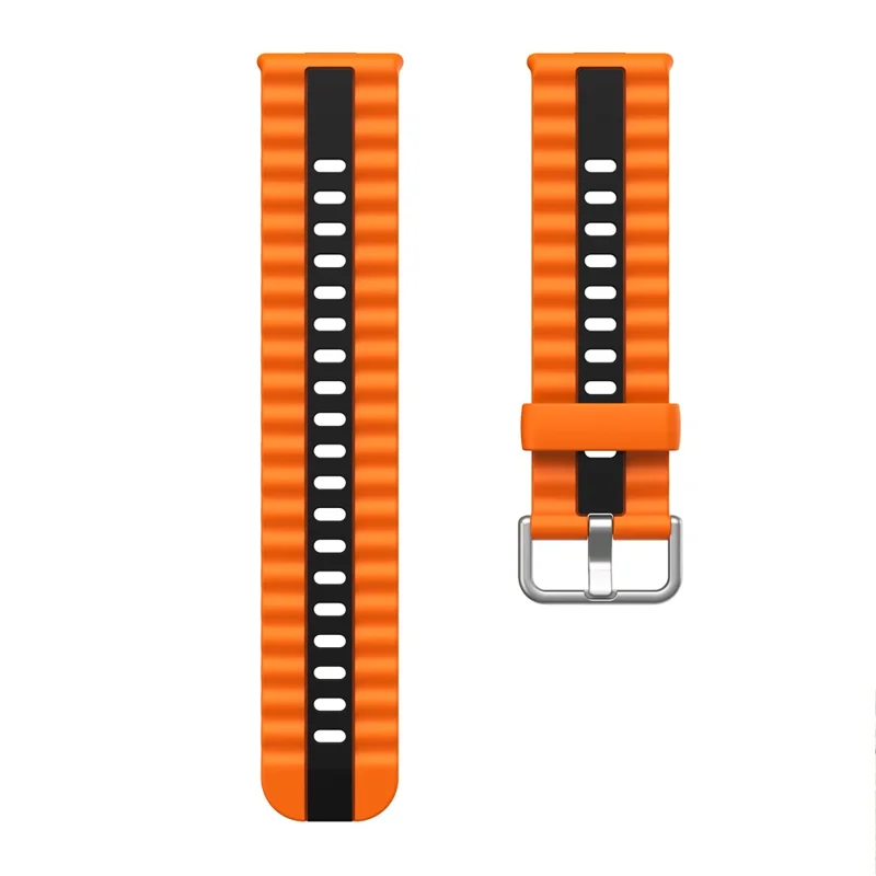 Silicone Band for Huawei Watch Fit 4 Pro / Fit 4 / Fit 3 Dual Color Replacement Watch Strap - Orange+Black