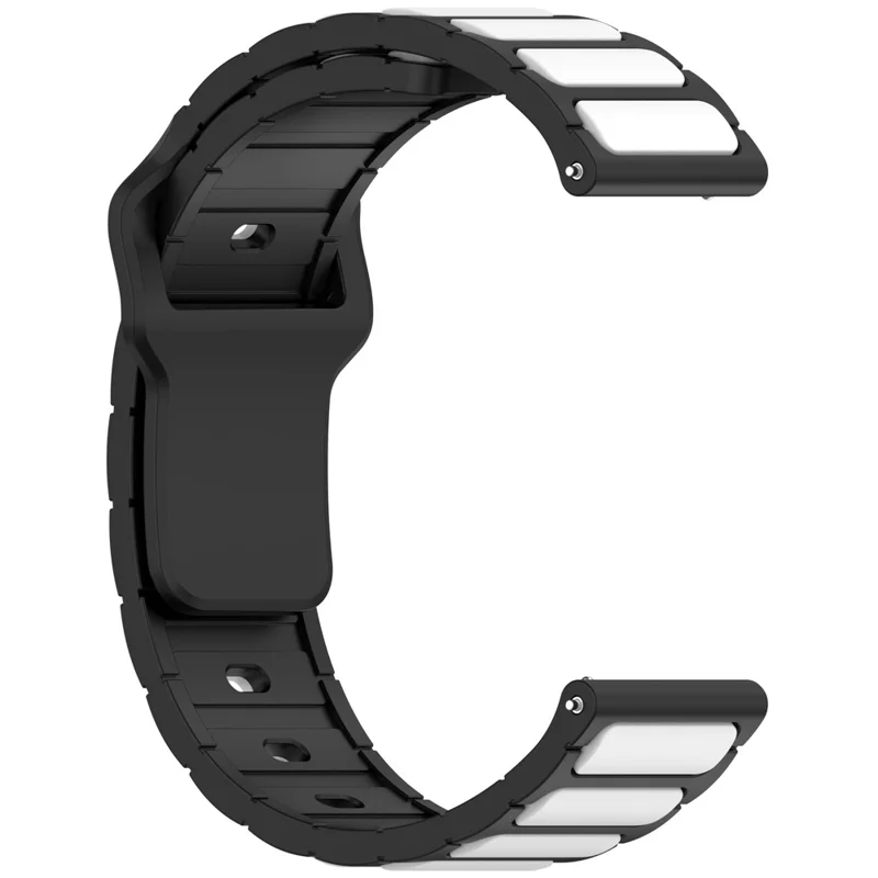 Silikon Armband für Garmin Venu 3S / Venu 2S / Forerunner 265S / Forerunner 255S Universal 18mm Zweifarbiges Uhrenarmband - Schwarz+Weiß