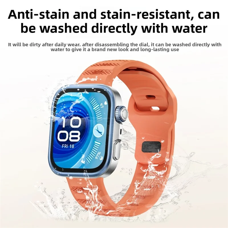 Watch Band for Huawei Watch Fit 4 Pro / Fit 4 / Fit 3 Dot Texture Silicone Wrist Strap - Orange