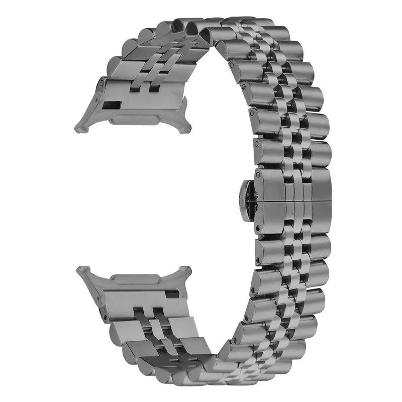 Pulseira de Aço Inoxidável de 5 Elos para Samsung Galaxy Watch Ultra 47mm com Fecho Borboleta - Titânio
