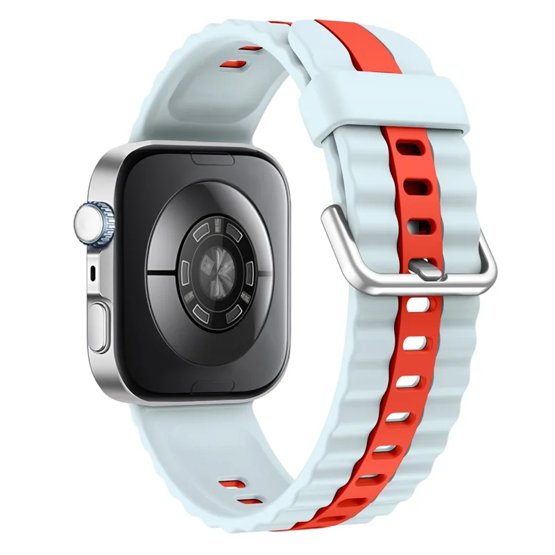 KALEBOL Silicone Band for Huawei Watch Fit 4 Pro / Fit 4 / Fit 3 Dual Color Replacement Watch Strap - White+Red