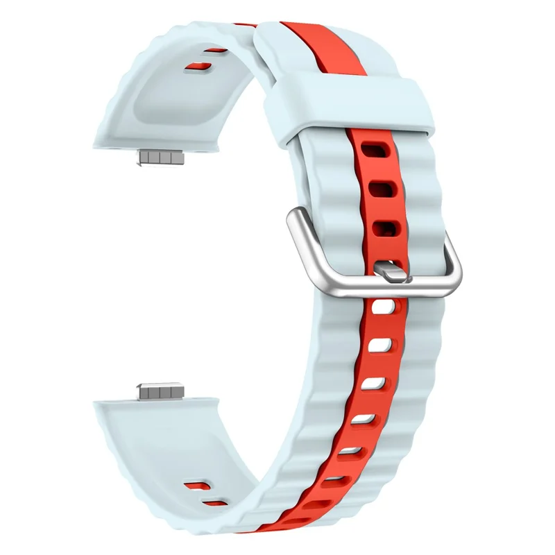 KALEBOL Silicone Band for Huawei Watch Fit 4 Pro / Fit 4 / Fit 3 Dual Color Replacement Watch Strap - White+Red