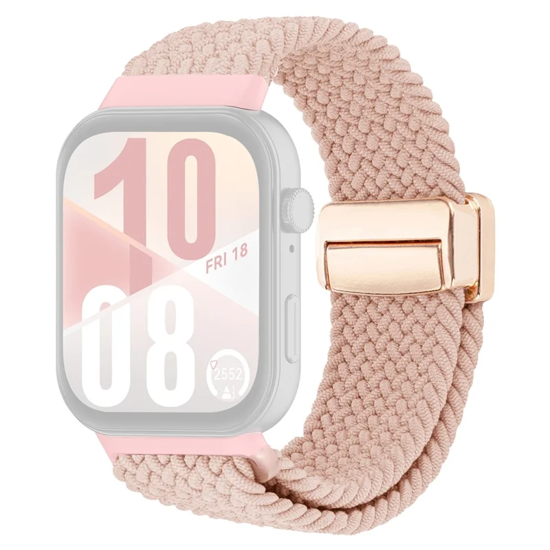 KALEBOL Wrist Strap for Huawei Watch Fit 4 Pro / Fit 4 / Fit 3 Magnetic Buckle Nylon Braided Watch Band - Pink / Rose Buckle