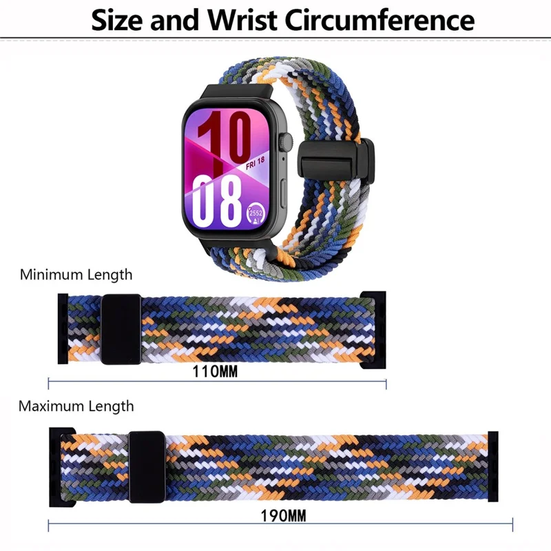 KALEBOL Wrist Strap for Huawei Watch Fit 4 Pro / Fit 4 / Fit 3 Magnetic Buckle Nylon Braided Watch Band - Pink / Rose Buckle