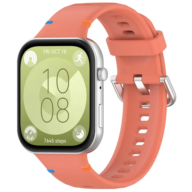 KALEBOL Silicone Watch Strap for Huawei Watch Fit 4 Pro / Fit 4 / Fit 3 Stitching Line Wrist Band - Orange