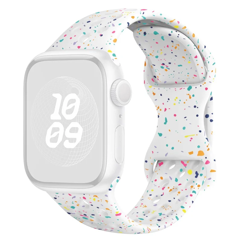 KALEBOL Silicone Strap for Apple Watch Series 10 9 8 7 SE 6 5 4 3 2 1 42mm 41mm 40mm 38mm Butterfly Clasp Watch Band - White