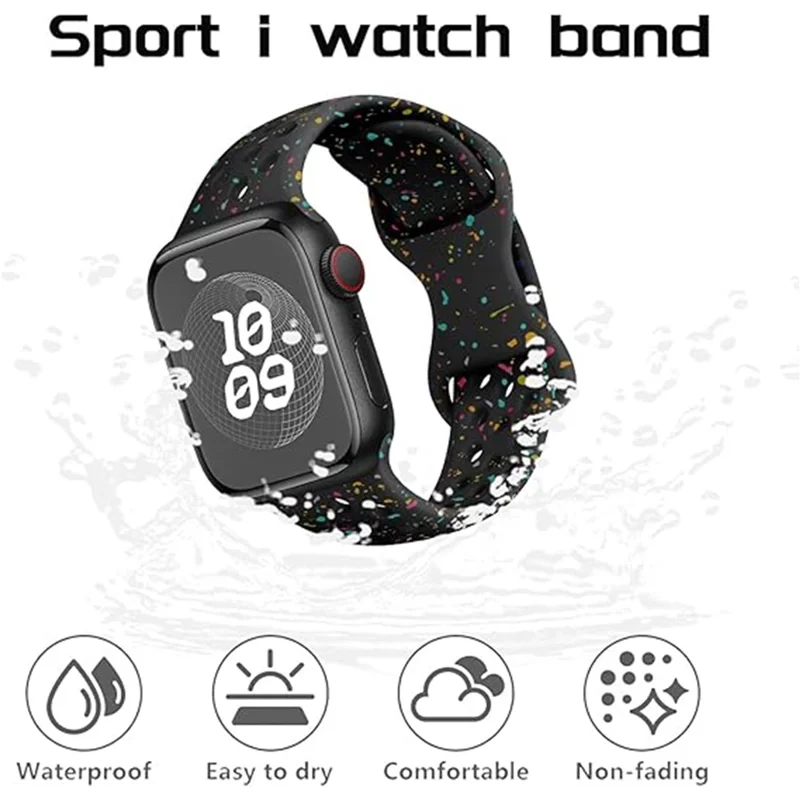 KALEBOL Silicone Strap for Apple Watch Series 10 9 8 7 SE 6 5 4 3 2 1 42mm 41mm 40mm 38mm Butterfly Clasp Watch Band - White