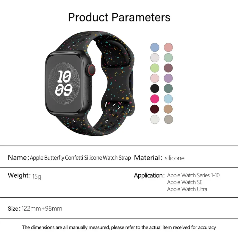 KALEBOL Silicone Strap for Apple Watch Series 10 9 8 7 SE 6 5 4 3 2 1 42mm 41mm 40mm 38mm Butterfly Clasp Watch Band - White