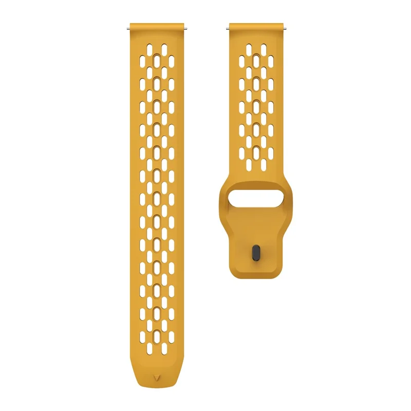 KALEBOL Per Samsung Galaxy Watch7 44mm / 40mm Cinturino 20mm con Design a Fori Fibbia Inversa Cinturino in Silicone - Giallo Scuro