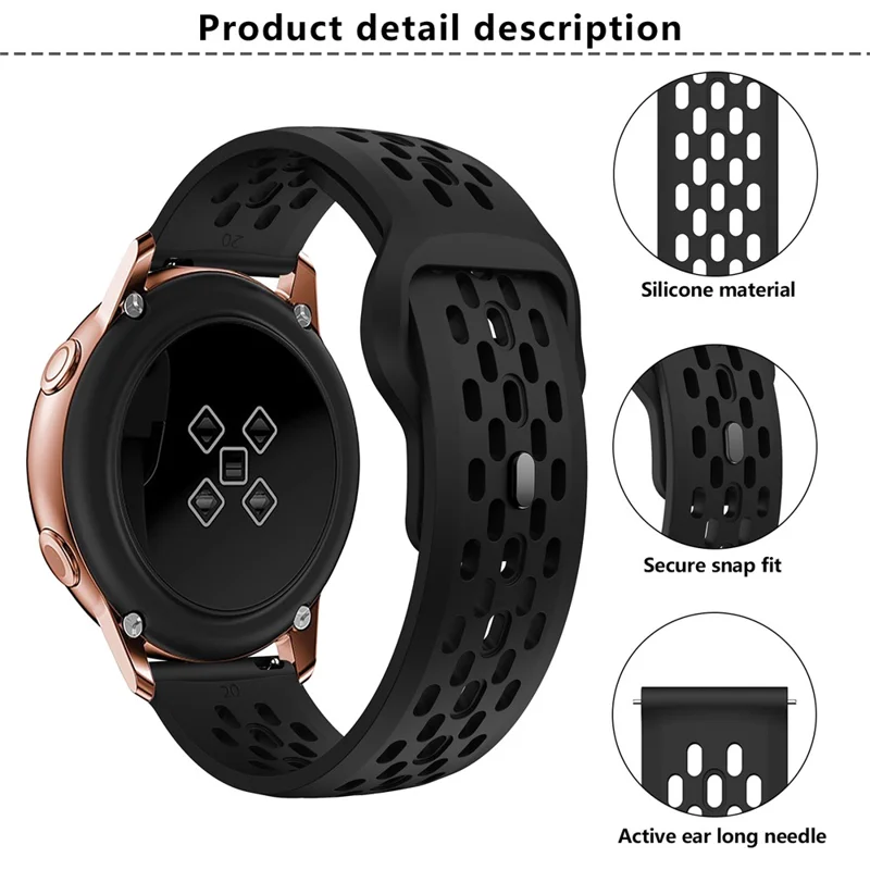 KALEBOL Per Samsung Galaxy Watch7 44mm / 40mm Cinturino 20mm con Design a Fori Fibbia Inversa Cinturino in Silicone - Giallo Scuro