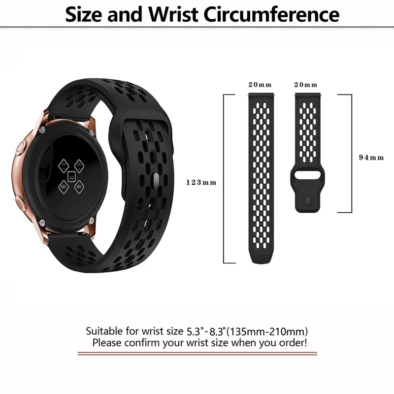 KALEBOL Per Samsung Galaxy Watch7 44mm / 40mm Cinturino 20mm con Design a Fori Fibbia Inversa Cinturino in Silicone - Giallo Scuro