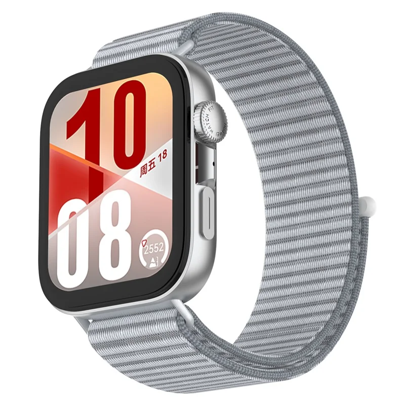 Wrist Strap for Huawei Watch Fit 4 Pro / Fit 4 / Fit 3 Magic Tape Nylon Loop Watch Band - Grey