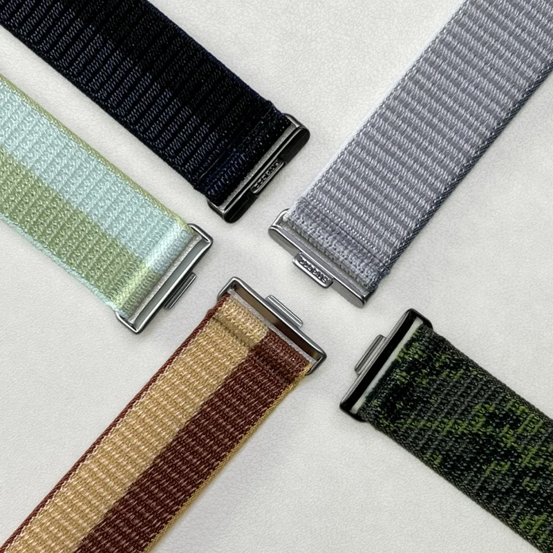 Wrist Strap for Huawei Watch Fit 4 Pro / Fit 4 / Fit 3 Magic Tape Nylon Loop Watch Band - Grey