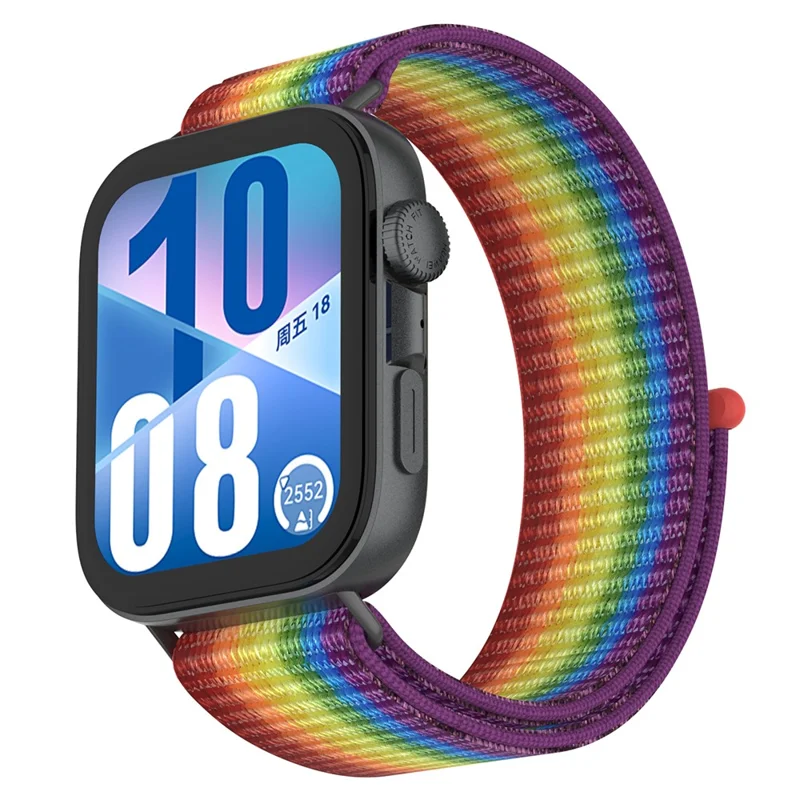 Wrist Strap for Huawei Watch Fit 4 Pro / Fit 4 / Fit 3 Magic Tape Nylon Loop Watch Band - Rainbow