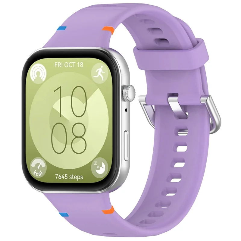 Silicone Watch Strap for Huawei Watch Fit 4 Pro / Fit 4 / Fit 3 Stitching Line Wrist Band - Lilac Purple