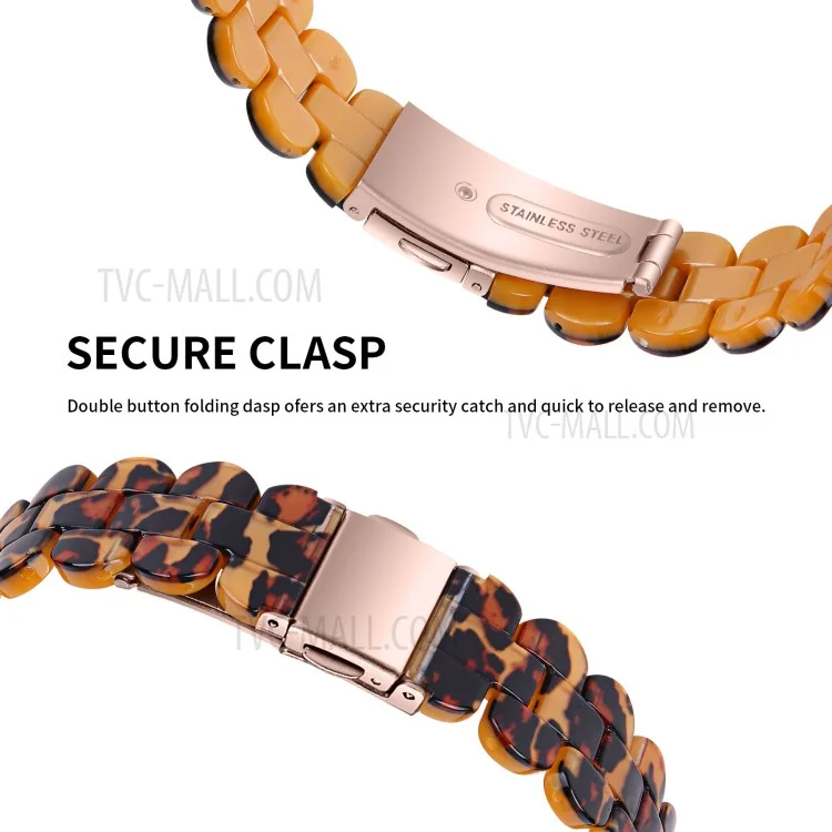 Oval Resin Replacement Smart Watch Band Wrist Strap for Apple Watch Series 10 42mm / 9 8 7 41mm / 6 5 4 SE SE (2022) SE (2023) 40mm / 3 2 1 38mm - Leopard Print