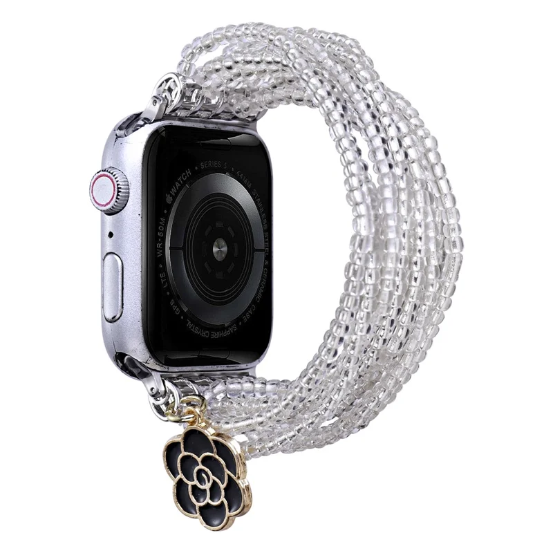 Watch Strap for Apple Watch Ultra 3 2 1 49mm / Series 11 10 46mm / 9 8 7 45mm / SE3 SE2 SE 6 5 4 44mm / 3 2 1 42mm Clear Rice Beads Bracelet Wrist Band