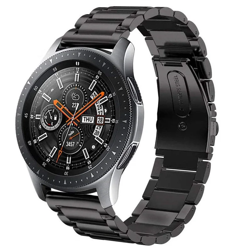 For TicWatch Atlas / Pro 5 Enduro Titanium Alloy Watch Band 24mm 3-Bead Wrist Strap - Black