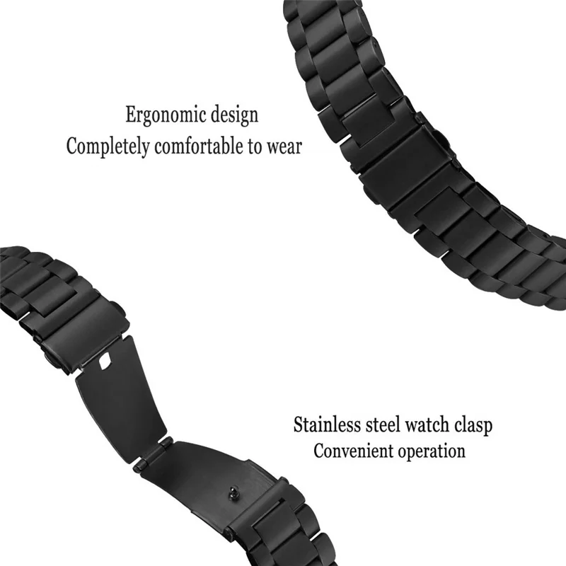 For TicWatch Atlas / Pro 5 Enduro Titanium Alloy Watch Band 24mm 3-Bead Wrist Strap - Black