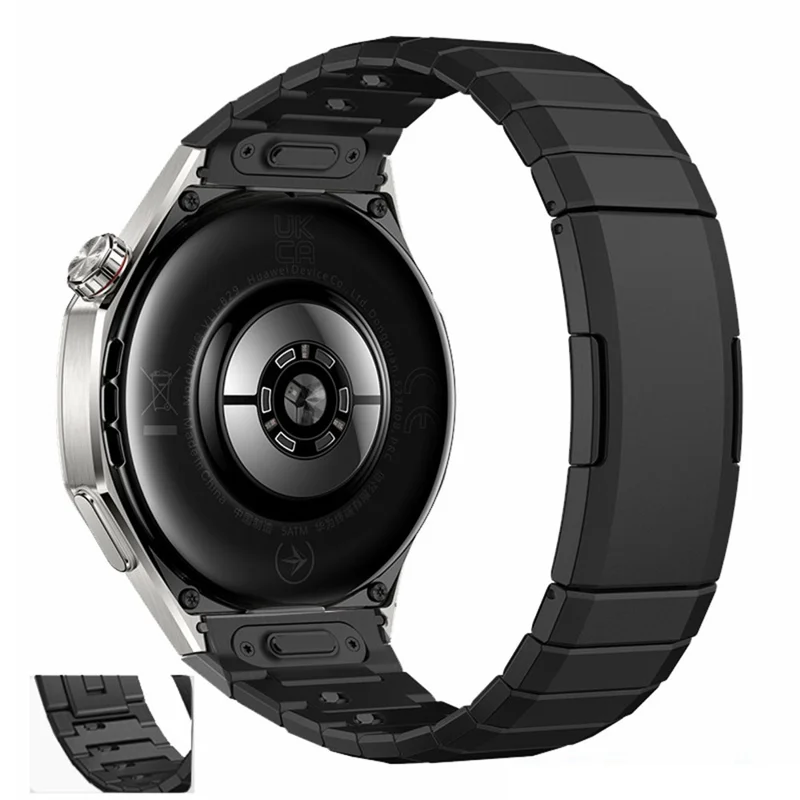 For Huawei Watch GT 5 Pro 46mm Wrist Band 1-Bead Titanium Alloy Watch Strap - Black