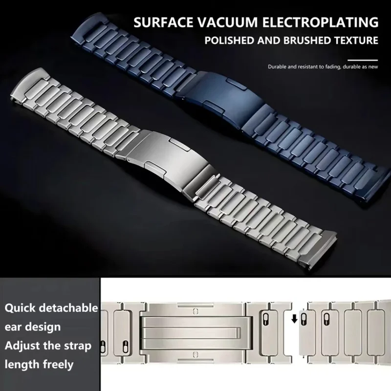 For Huawei Watch 4 Pro Titanium Alloy Watch Strap Detachable Link Wrist Band - Silver