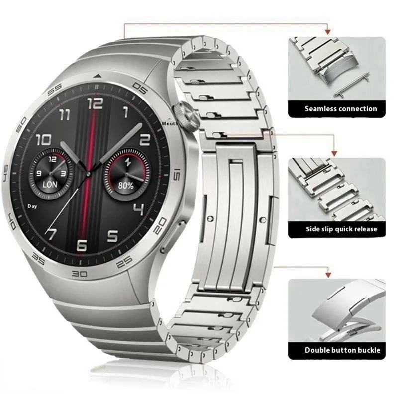 Para Huawei Watch GT 4 46 mm Correa de reloj de acero inoxidable Reemplazo de 1 bola - Plata