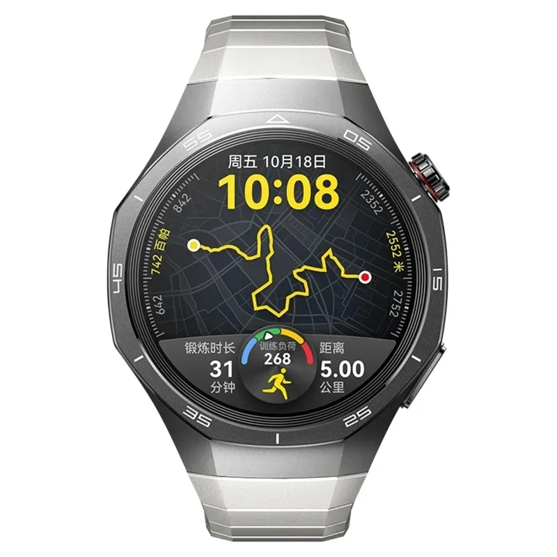 For Huawei Watch GT 5 46mm Stainless Steel Watch Strap 1-Bead Replacement Wrist Band - Silver