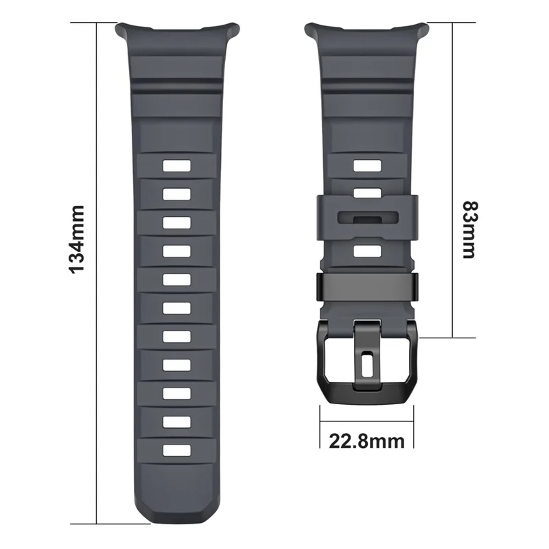 For Samsung Galaxy Watch Ultra 47mm Watch Band Adjustable Silicone Replacement Sports Strap - Black