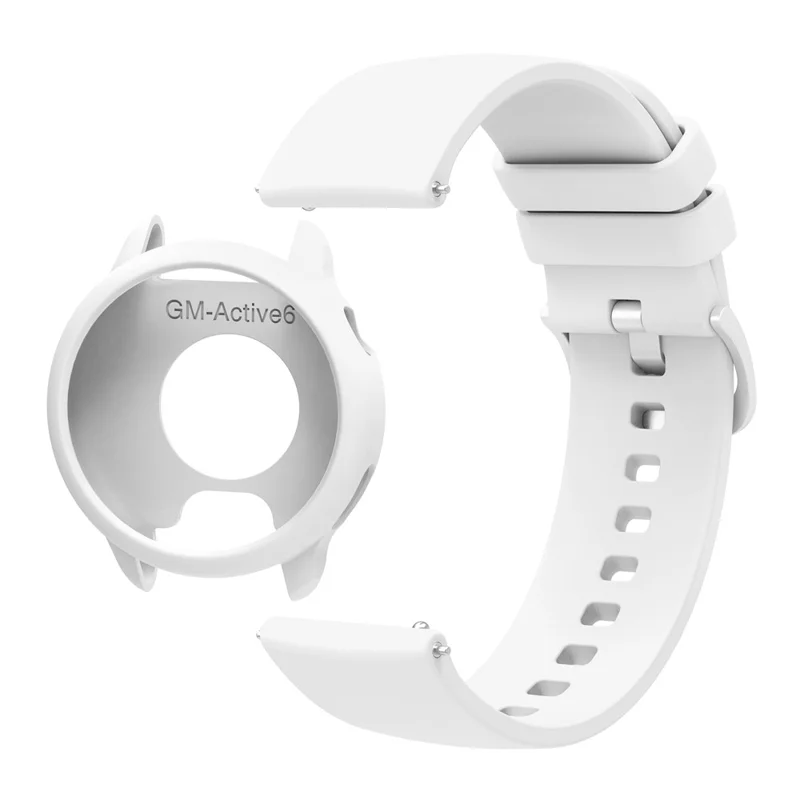 Per GarminActive 6 Cinturino in Silicone di Ricambio con Custodia Protettiva - Bianco