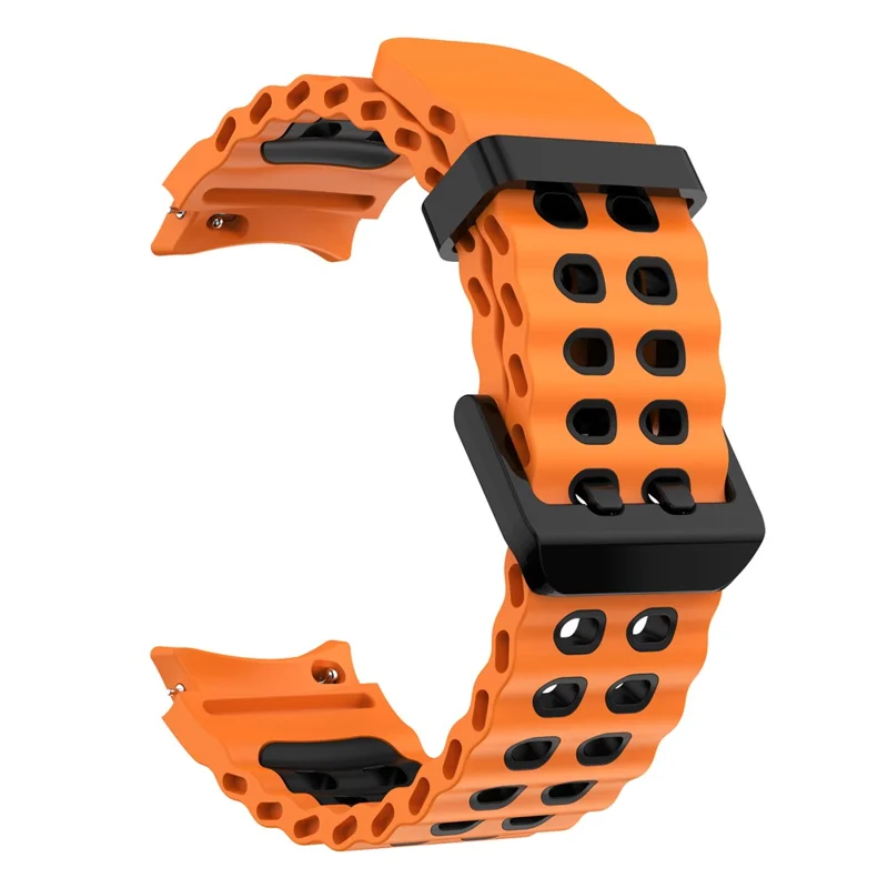 KALEBOL Para Samsung Galaxy Watch7 44mm / 40mm Pulseira de Silicone Bicolor de Substituição - Laranja+Preto