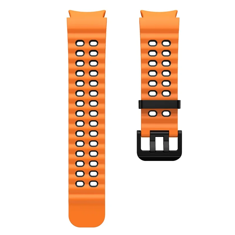 KALEBOL Para Samsung Galaxy Watch7 44mm / 40mm Pulseira de Silicone Bicolor de Substituição - Laranja+Preto