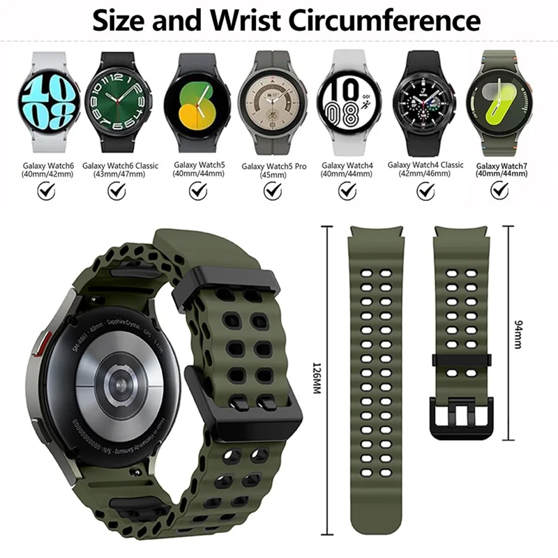 KALEBOL Para Samsung Galaxy Watch7 44mm / 40mm Pulseira de Silicone Bicolor de Substituição - Laranja+Preto