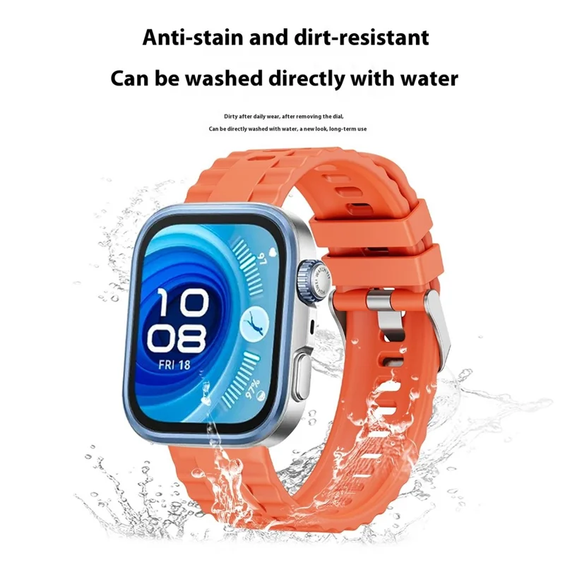 Per Huawei Watch Fit 4 Pro Cinturino in Silicone con Fibbia in Metallo per Sostituzione Cinghino da Polso - Arancione