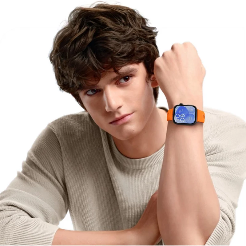 Silicone Watch Band For Huawei Watch Fit 4 Pro  /  Fit 4  /  Fit 3 Wave Reverse Buckle Wrist Strap - Orange