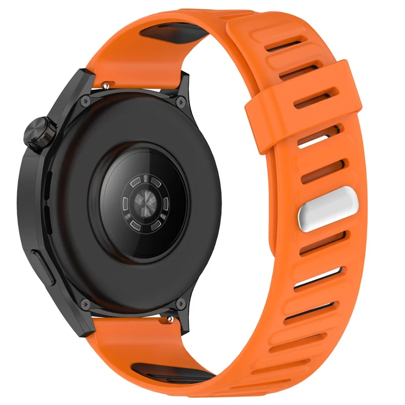 Für Huawei Watch GT 5 46mm Silikon Uhrenarmband 22mm Zweifarbig Armband - Orange / Schwarz