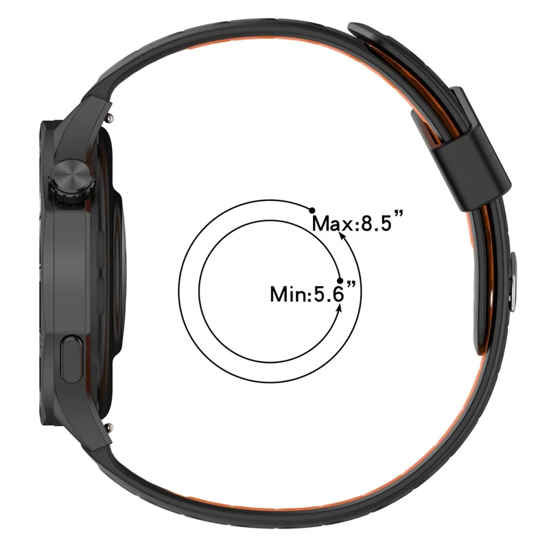 Für Huawei Watch GT 5 46mm Silikon Uhrenarmband 22mm Zweifarbig Armband - Orange / Schwarz