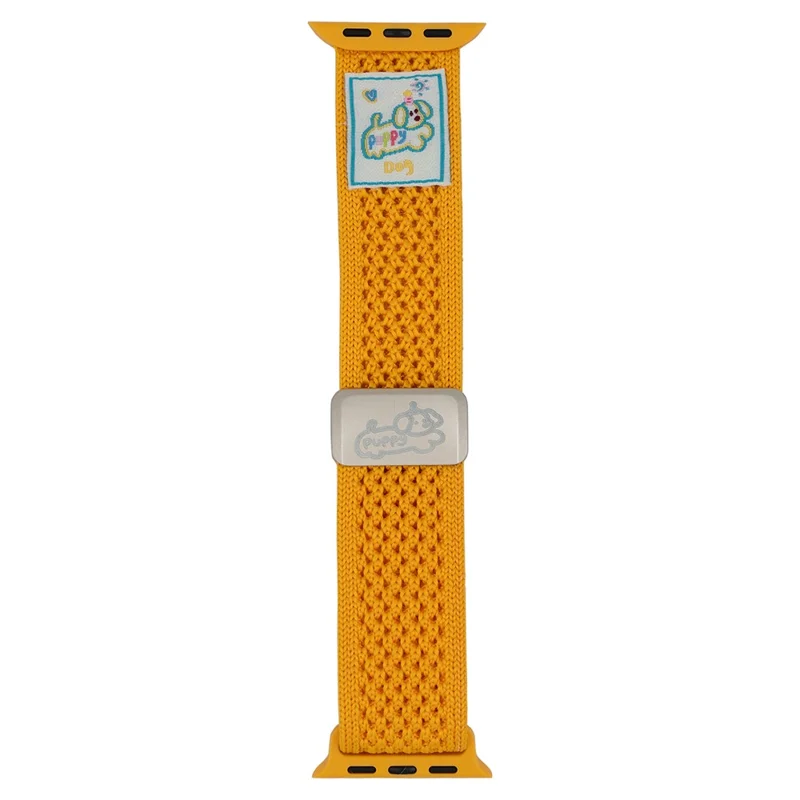 Wrist Strap for Apple Watch Series 10 9 8 7 SE 6 5 4 3 2 1 42mm 41mm 40mm 38mm Dachshund Breathable Nylon Watch Band - Yellow