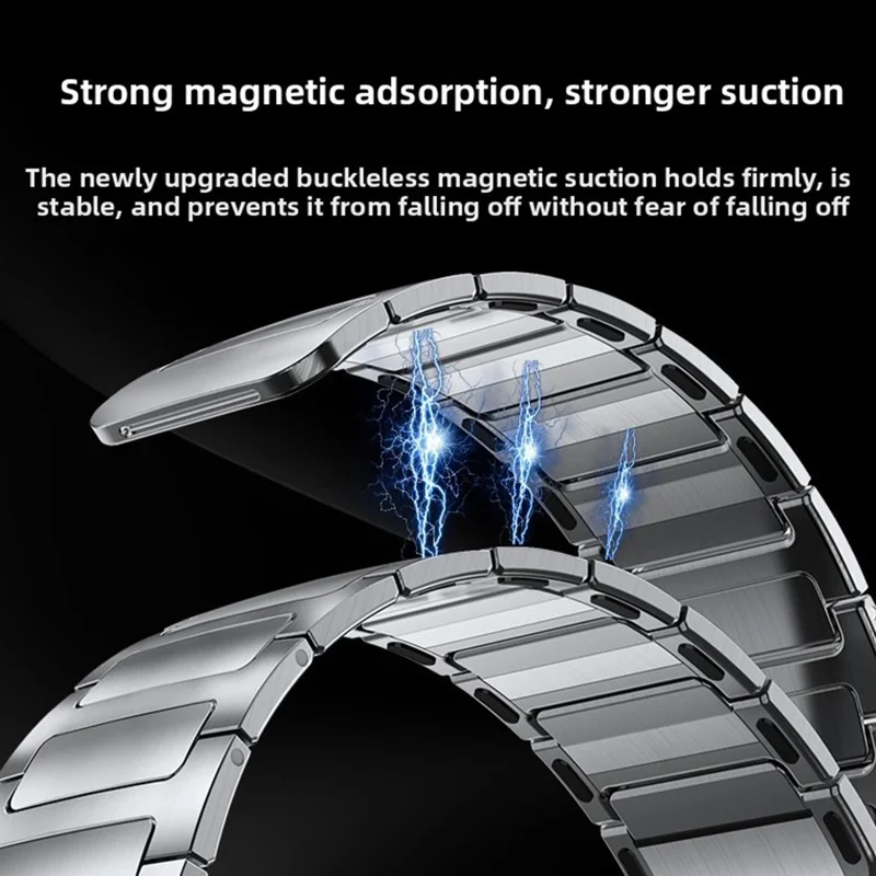 Watch Band For Apple Watch Series 10 9 8 7 SE 6 5 4 3 2 1 42mm 41mm 40mm 38mm I-Shape Magnetic Stainless Steel Wrist Strap - Black