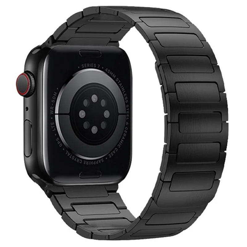 Cinturino per Apple Watch Series 10 Ultra 9 8 7 SE 6 5 4 3 2 1 46mm 49mm 45mm 44mm 42mm Forma I Magnetico in Acciaio Inossidabile - Nero