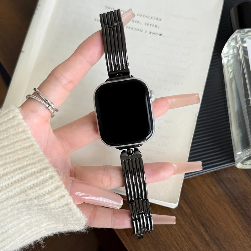 Uhrenarmband für Apple Watch Series 10 Ultra 9 8 7 SE 6 5 4 3 2 1 46mm 49mm 45mm 44mm 42mm Wassertropfen-Gelenk Zinklegierung Band - Schwarz