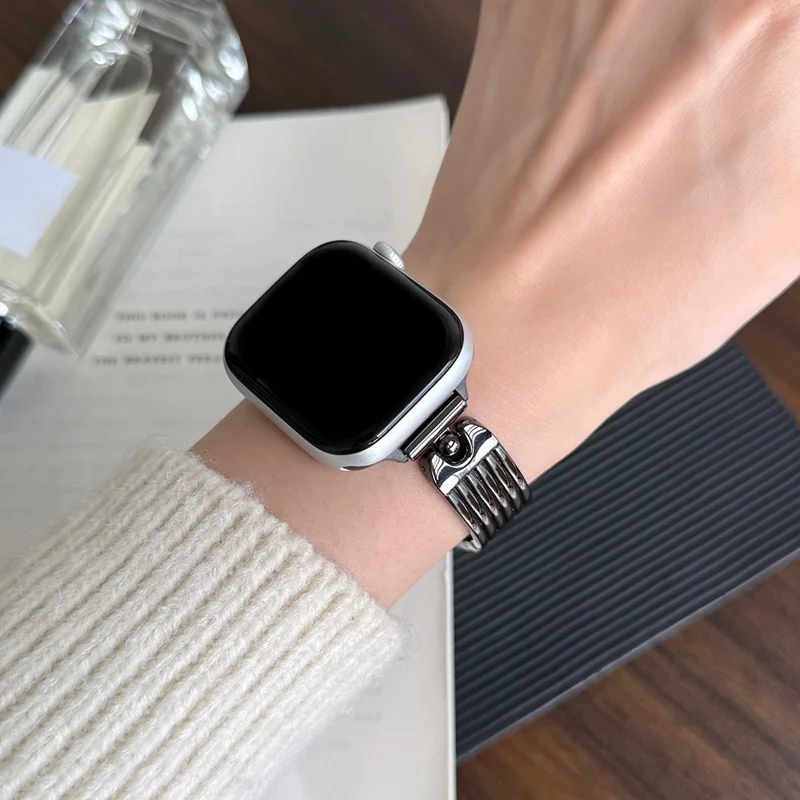 Uhrenarmband für Apple Watch Series 10 Ultra 9 8 7 SE 6 5 4 3 2 1 46mm 49mm 45mm 44mm 42mm Wassertropfen-Gelenk Zinklegierung Band - Schwarz