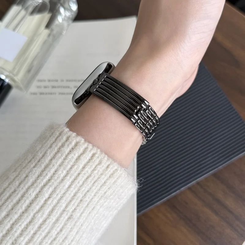 Uhrenarmband für Apple Watch Series 10 Ultra 9 8 7 SE 6 5 4 3 2 1 46mm 49mm 45mm 44mm 42mm Wassertropfen-Gelenk Zinklegierung Band - Schwarz