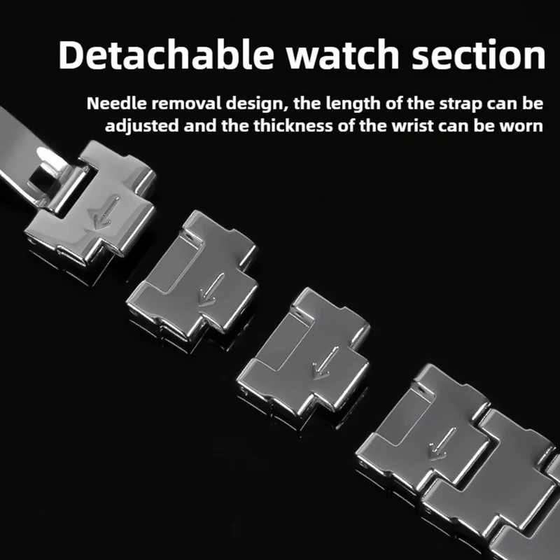 Pour Xiaomi Smart Band 9 / 8 Bracelet Irrégulier en Acier Inoxydable - Noir