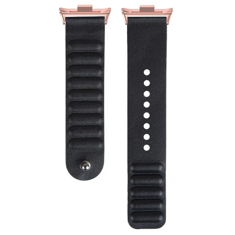 Für Xiaomi Smart Band 8 Pro Uhrenarmband Magnetisches Echtes Kuhledergürtel mit Dornschließe - Schwarz / Rosa