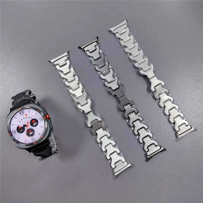 For Samsung Galaxy Watch Ultra 47mm Titanium Alloy Watch Strap Y-Shpae Wrist Band - Black